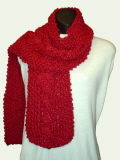 Homespun Cozy Cable Candy Apple (Red) Scarf