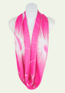 Big Hibiscus Pink and White Infinity Scarf