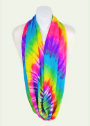 Tie-Dye Infinity Scarf - Rainbow Big Spiral
