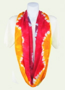 Red-Orange_Yellow Zig-Zag Tie-Dye Infinity Scarf