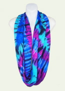 Purple-Aqua-Blue Karma Tie-Dye Infinity Scarf