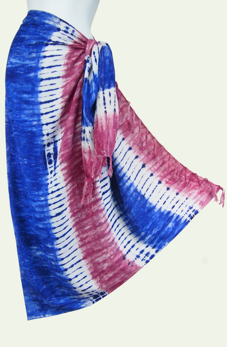 Beautiful Red, White and Blue Sarongs For Sale