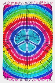 Tie-Dye Sarong - Star-Burst - Rainbow Peace Sign
