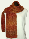 Homespun Cozy Cable Wildfire (Variegated Orange) Scarf