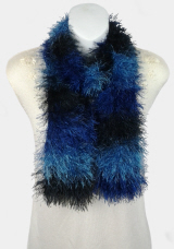 Lion Brand Fun Fur Deep Sea (Blue) Hand-Knit Eyelash Scarf