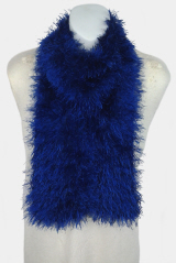 Fun Fur Sapphire Hand-Knit Eyelash Scarf