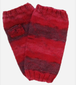 Soft Hand-Knit Red Fingerless Mittens (Hibiscus) - XL