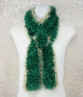 Green Merry and Gold Glitter Eyelash Holiday Scarf