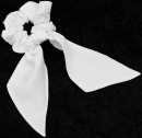 Rayon White Spiral Pony Tail Scrunchies