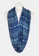 Aztec Infinity Scarf - Blue & Turquoise