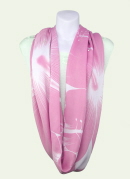 Big Hibiscus Lavender and White Infinity Scarf