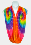 Rainbow Spiral Tie-Dye Infinity Scarf