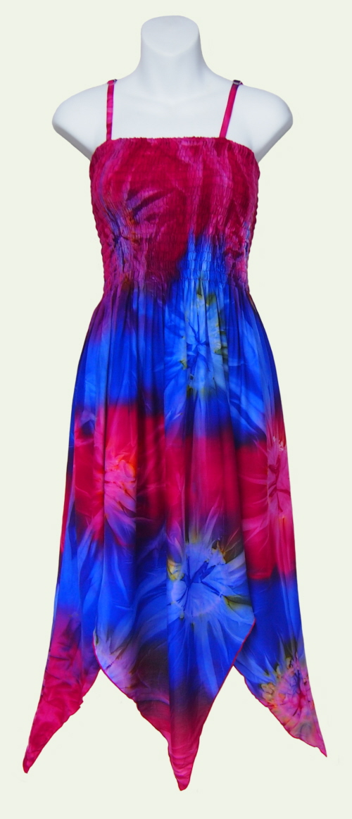 SarongsEtc.com - Tie-Dye Fairy Sun Dress with Handkerchief Hem and ...