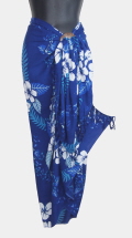 Dark Blue Hawaiian Floral Sarong