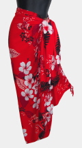 Red Hawaiian Floral Sarong