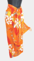 Orange Hawaiian Floral Sarong
