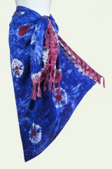 Tie-Dye Sarong - Polka Dots - Red, White and Blue