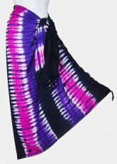 Tie-Dye Sarong - Stripes - Black-Purple-Pink