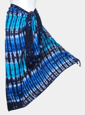 Tie-Dye Sarong - Mantra - Black-Blue-Turquoise