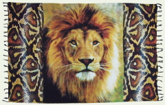 Lion's Head and Snakeskin Wildlife Print Sarong